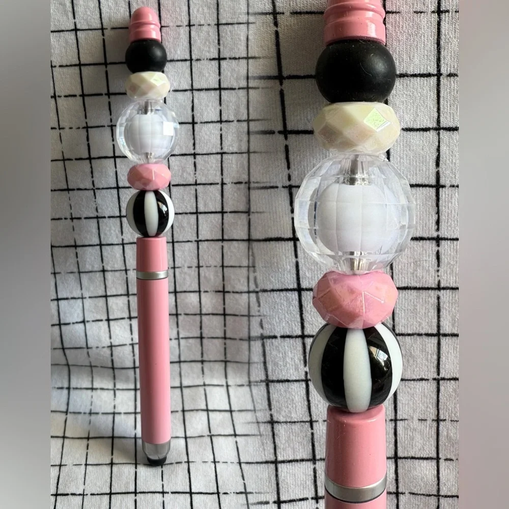 Pretty Pink Custom Beaded Stylus and Pen Combo